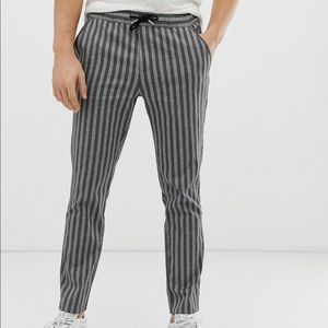 Cute stripes drawstring pants